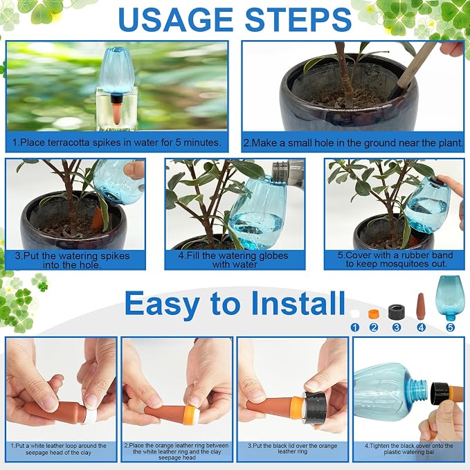 Ceramic Pots for Plant with Self Watering Globes, 6 inch Planters for Indoor - Image 7