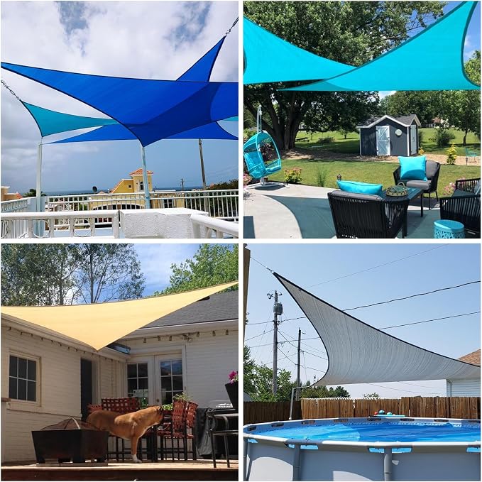 Patio Paradise 11' x 11' x 11' Sun Shade Sail Triangle Canopy Shade Cloth - Image 2