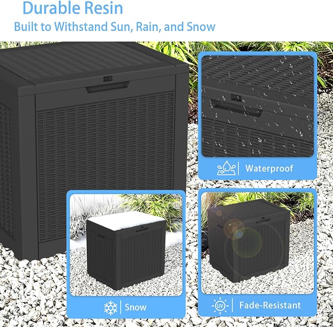 EasyUp 32 Gallon Outdoor Storage Box Waterproof, Storage Box Indoor and Outdoor - Image 5