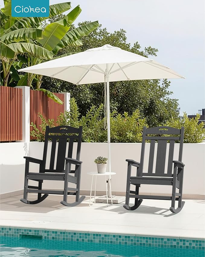 Ciokea Oversized Outdoor Rocking Chairs Set of 2, 380lbs Heavy-Duty Large Patio - Image 2