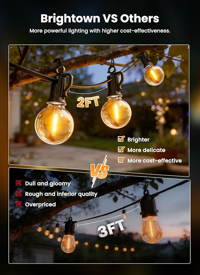 Brightown 108FT 52 LED Solar String Lights Outdoor - Image 2