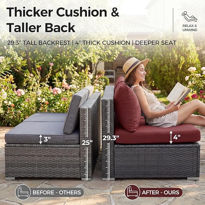 NICESOUL 13 Piece Outdoor Furniture - Image 6