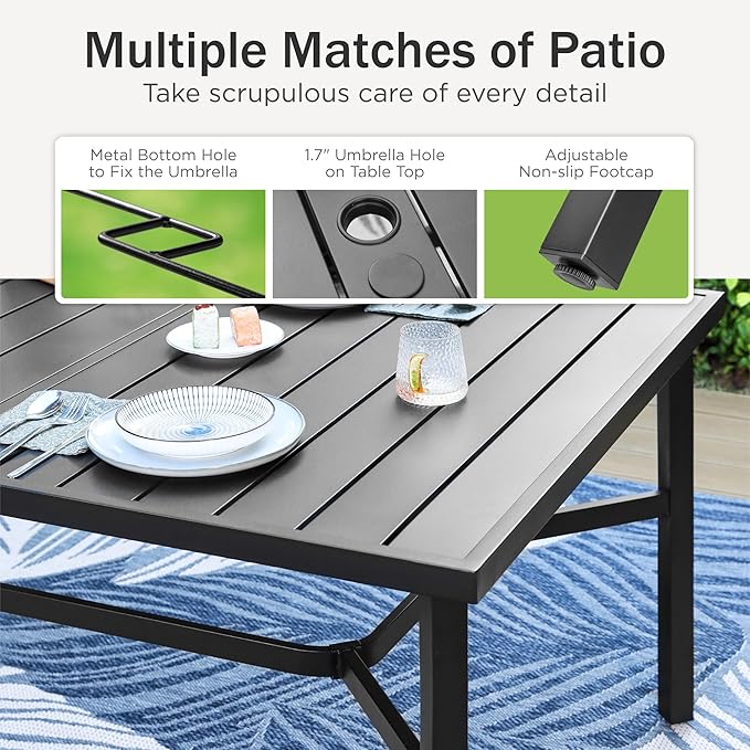 PHI VILLA 9 Pieces Outdoor Dining Set - Image 4