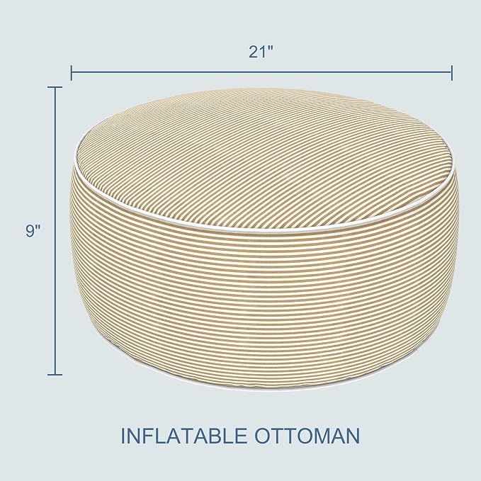 LVTXIII Outdoor Inflatable Ottoman, Portable Round Ottoman Pouf - Image 3