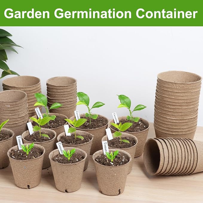 132 Pack Organic Peat Pots, 4 Inch Nursery Pot, Round Plant Seedling Pots - Image 3
