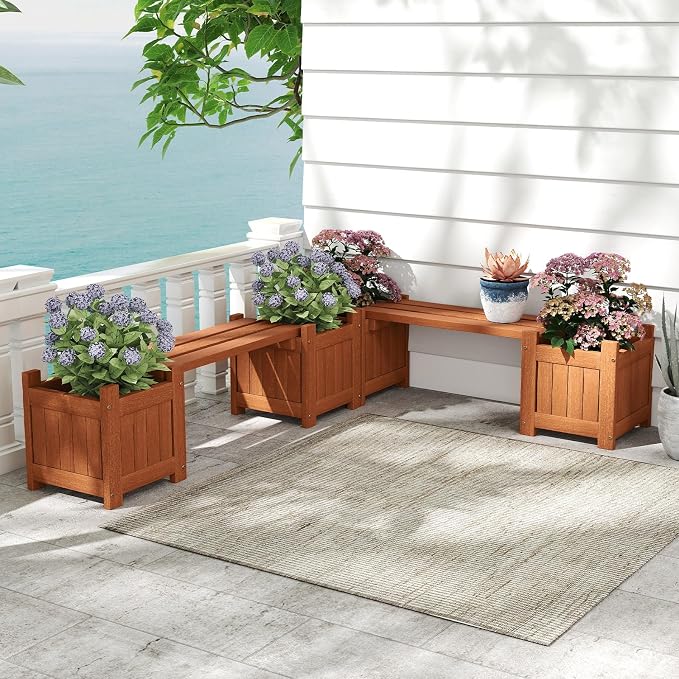 Giantex 2-in-1 Outdoor Bench - Image 4