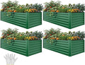 YITAHOME 4pcs 8x4x2 ft Galvanized Raised Garden Bed Kit, Large Metal Planter Box by YITAHOME