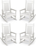KINGYES Oversized Outdoor Rocking Chair Set of 4, High Density Polyethylene by KINGYES