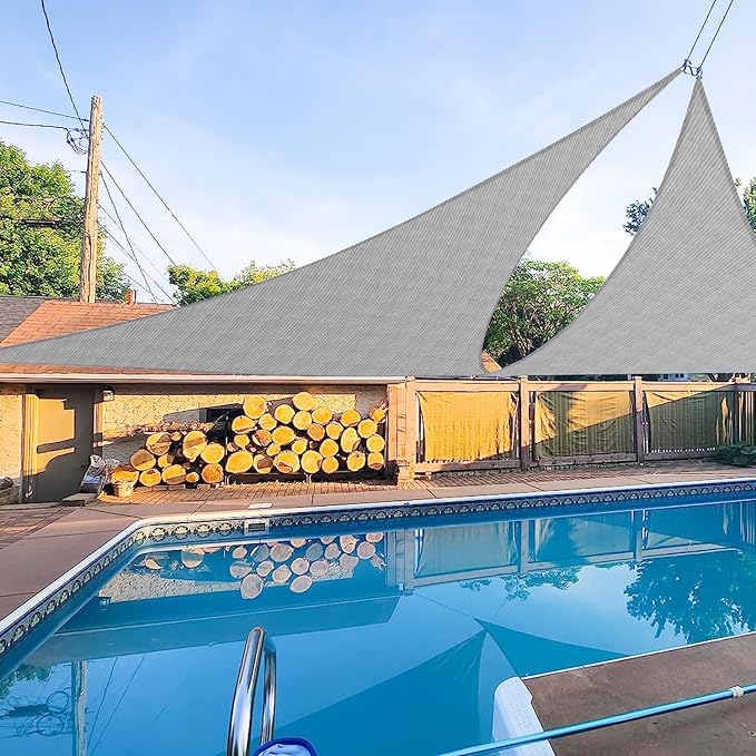E&K Sunrise 17' x 17' x 17' Sun Shade Sail Triangle Canopy Shade Cover UV Block by EKSUNRISEINC