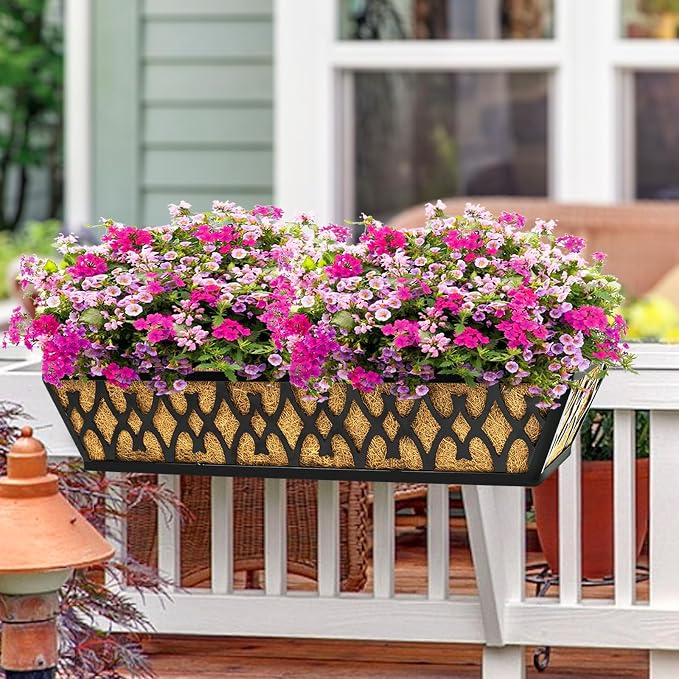 4 Pack 30 Inch Window Boxes Planters Railing Planter Box - Image 4