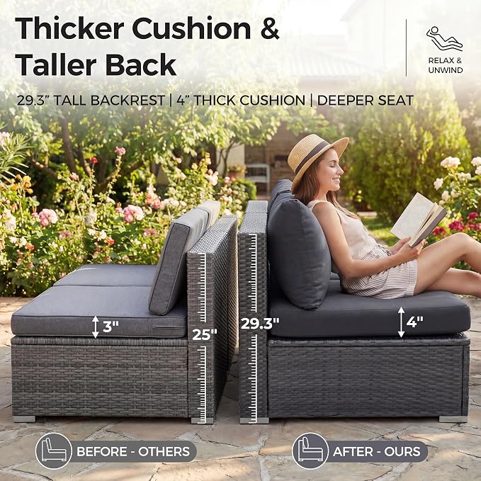 NICESOUL 9 Piece Patio Furniture Set - Image 7