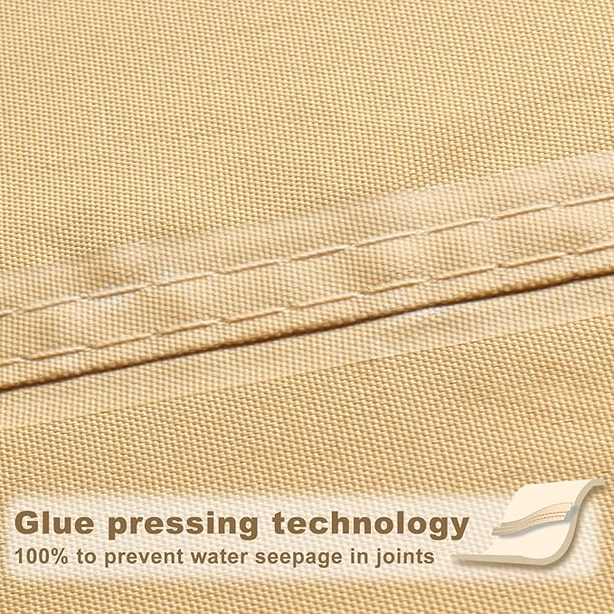 SUNNY GUARD Waterproof Sun Shade Sail 7'x14'x15.7' Sand Right Triangle UV Block - Image 4