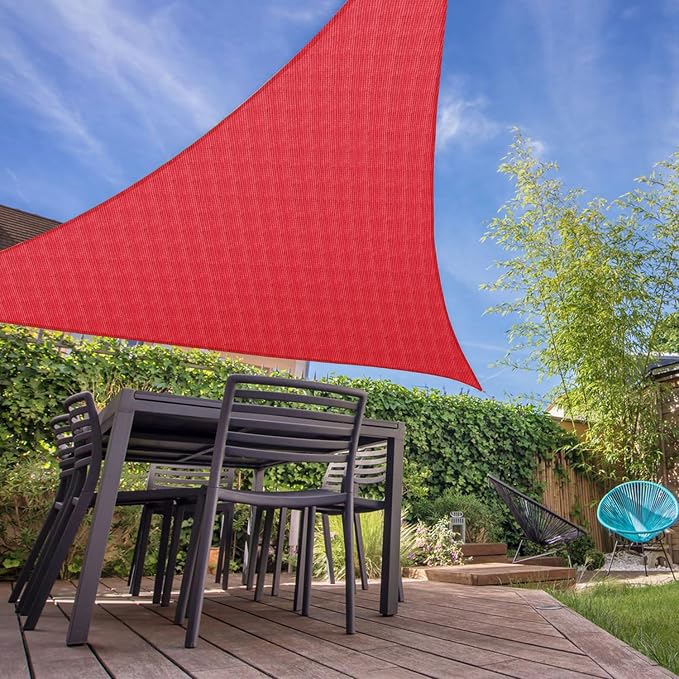 E&K Sunrise 9' x 9' x 9' Sun Shade Sail Triangle Canopy Shade Cover UV Block - Image 7