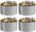4 Pack 3x3FT Round Raised Beds for Gardening, Corrugated Galvanized Steel by OZMSHF
