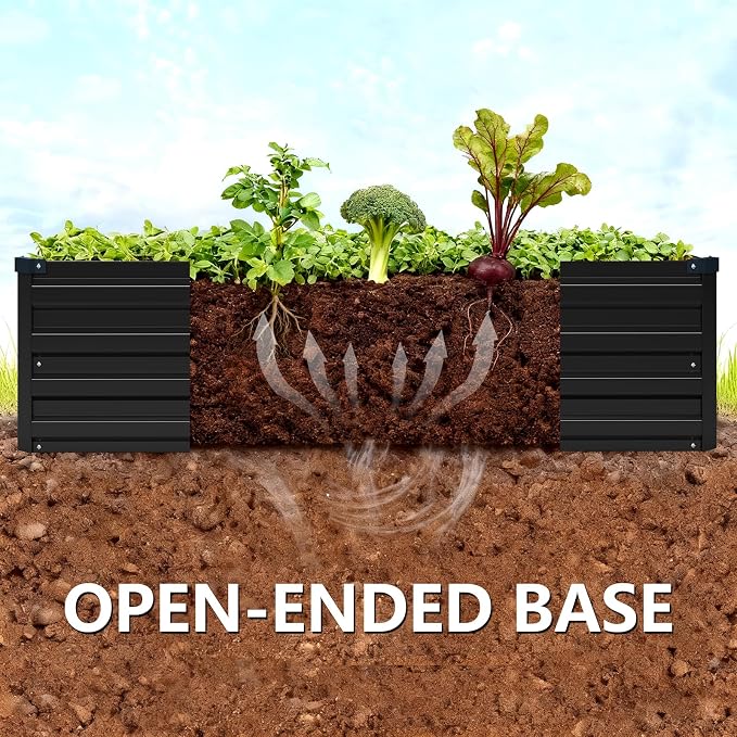 Vengarus 8x4x1FT Galvanized Raised Garden Bed Kit, Outdoor Metal Planter Box - Image 4