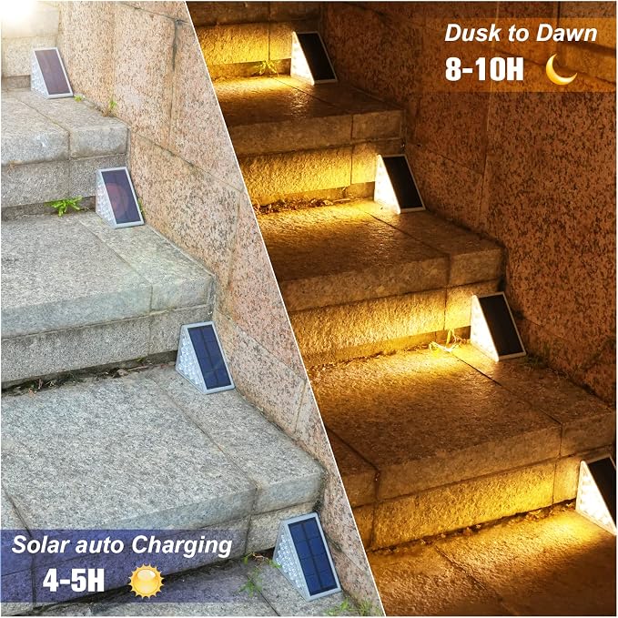 VOLISUN Solar Stair Lights 24 Pack, Solar Step Lights Outdoor Waterproof IP67 - Image 2