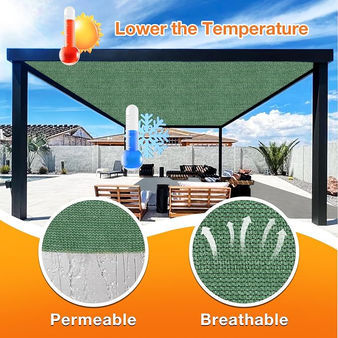Artpuch Outdoor Pergola Shade Cover 10' X 20' Sun Shade Cloth - Image 4