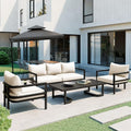 Merax 4 Piece Sectional Furniture Patio Sofa Multi-Person Outdoor Steel Sofa Set by Merax