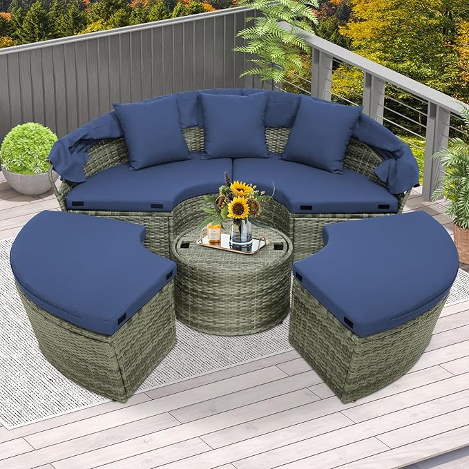 Tangkula Outdoor Round Daybed - Image 2