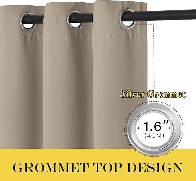 NICETOWN Room Divider Curtain 132 Inches Long, Wide Blackout Sliding Door - Image 5