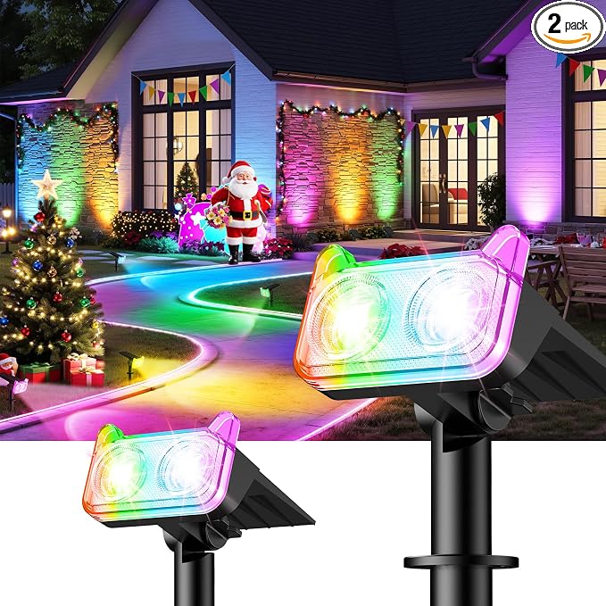 LETMY Solar Spot Lights Outdoor Waterproof by Letmy