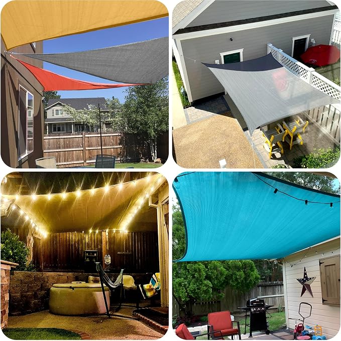 SUNLAX Sun Shade Sail 12' x 19' Sand Rectangle Canopy Sail Shade Cover UV Block - Image 7