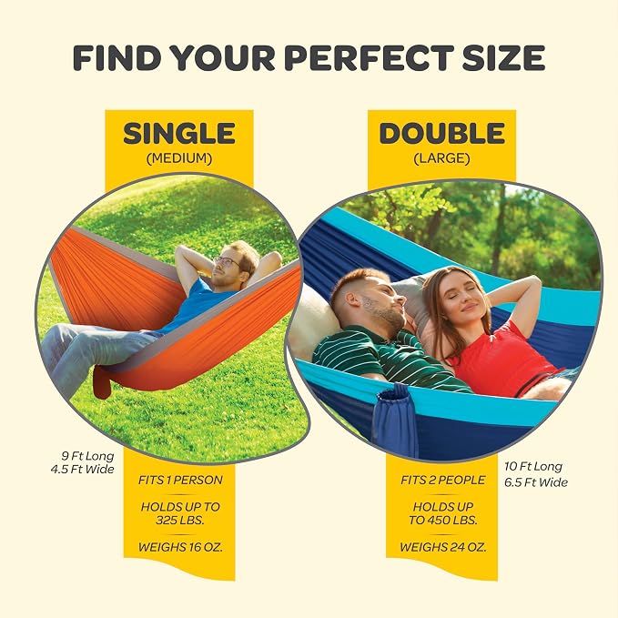 Durable Hammock 500 lb Capacity, Nylon Camping Hammock Chair - Image 2