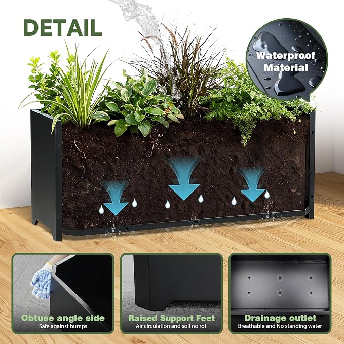 Steel Planter Box-32"x15"x15"-Rectangular Planters - Image 2