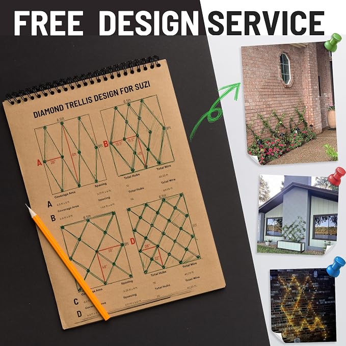 Wire Trellis for Climbing Plants Outdoor, 12-Set Wall Wire Trellis Kit - Image 9