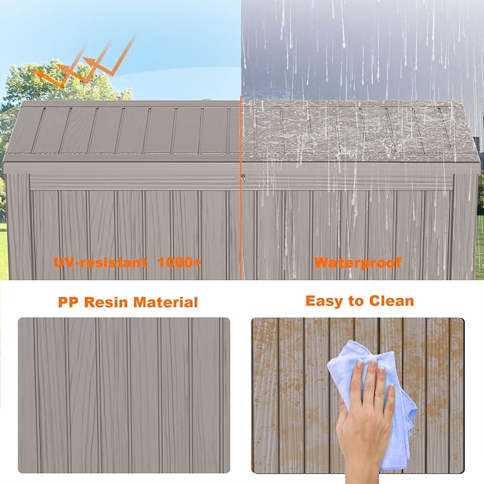 180 Gallon Resin Deck Box, Lockable Patio Outdoor Storage Box - Image 5