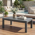 Solaste Aluminum Outdoor Coffee Table, All-Weather Rectangle Metal Patio Coffee by Solaste
