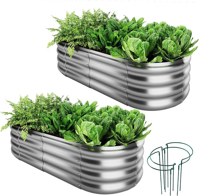 Galvanized Metal Planter Raised Garden Bed Kit by ZFHgarden