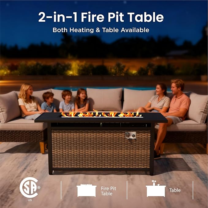 PHI VILLA 7-Piece Half Moon Patio Furniture Set - Image 4