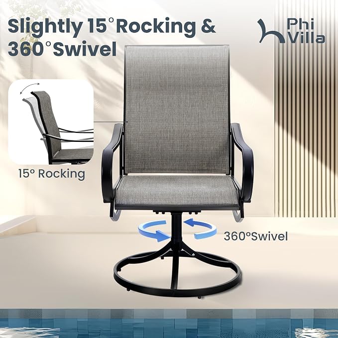 PHI VILLA Patio Table and Chairs Dining Set - Image 2