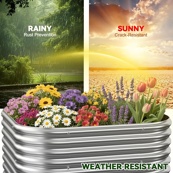 4 Pcak 2x2FT Raised Beds for Gardening, Corrugated Galvanized Steel Raised - Image 6