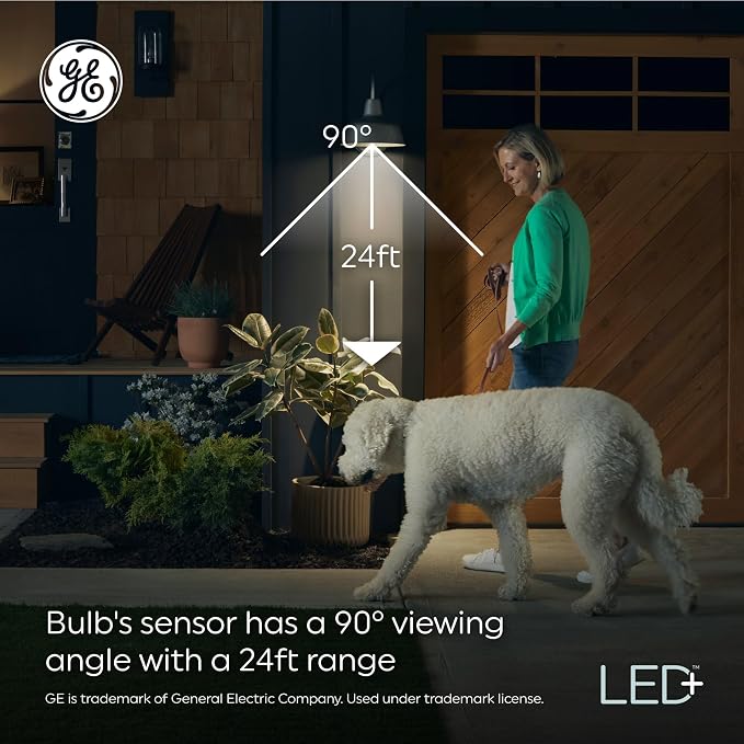 GE LED+ Motion Sensor LED Light Bulbs, PAR38 Outdoor Security Floodlight - Image 4