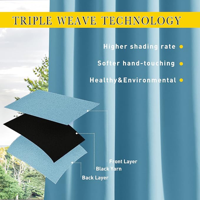 NICETOWN 2 Panels Weighted Outdoor Curtains - Image 7