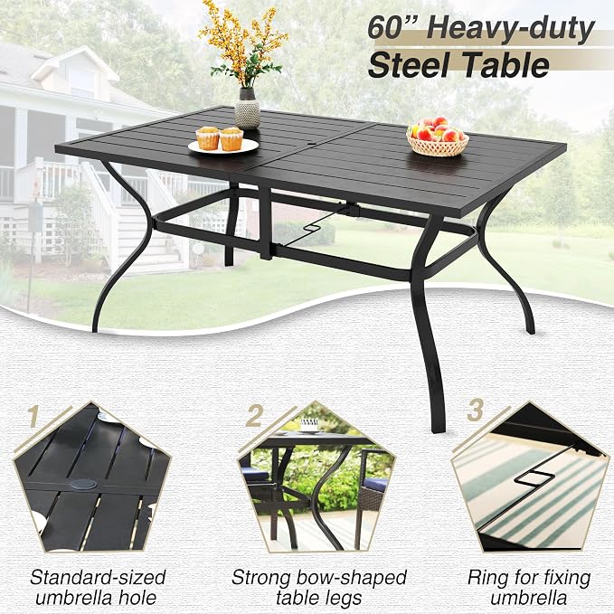 PHI VILLA 7-Piece Outdoor Patio Dining Set - Image 2