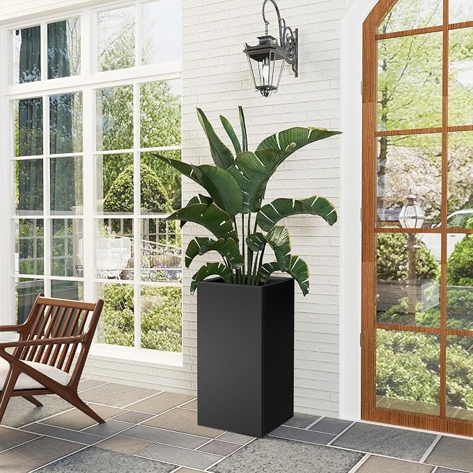 Tall Metal Planter Box for Outdoor Plants 15" L x 15" W x 30" H 2 Pack - Image 5