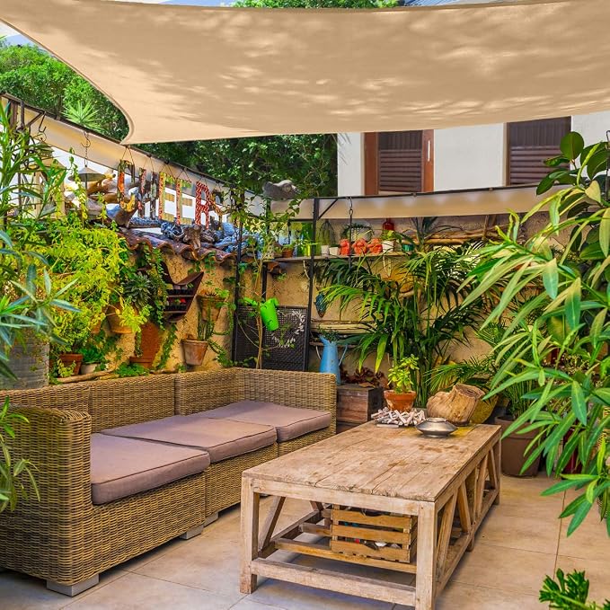 ASTEROUTDOOR Sun Shade Sail Rectangle 12' x 12' UV Block Canopy - Image 9