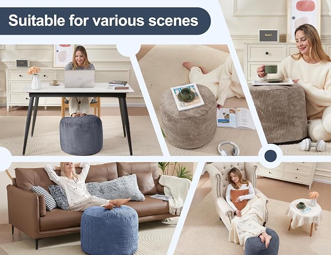 Small Pouf Ottoman Foot Rest Footstool and Ottomans Small - Image 8