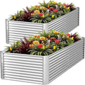 FRIZIONE 2pcs Tall 8x3x1.5ft Galvanized Raised Garden Bed Outdoor, Steel Garden by FRIZIONE
