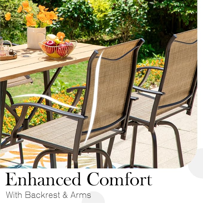 Sophia & William Outdoor Bar Set, Patio Bar Table and Chairs Set, Bar Height - Image 3