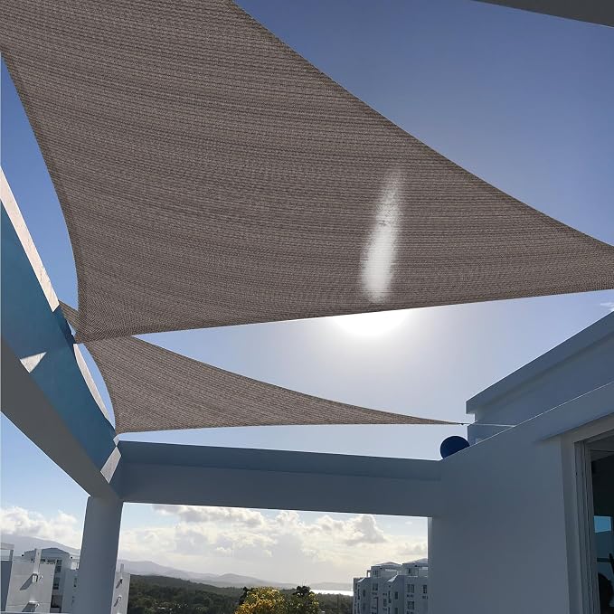 SUNNY GUARD Custom Size 9'x12'x15'Brown Sun Shade Sail Right Triangle UV Block by SUNNYGUARD