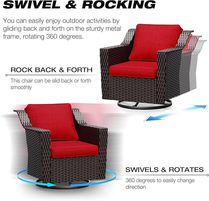 Joyside Wicker Patio Furniture Sets, 9 Pieces Upgraded Large Size Outdoor - Image 3