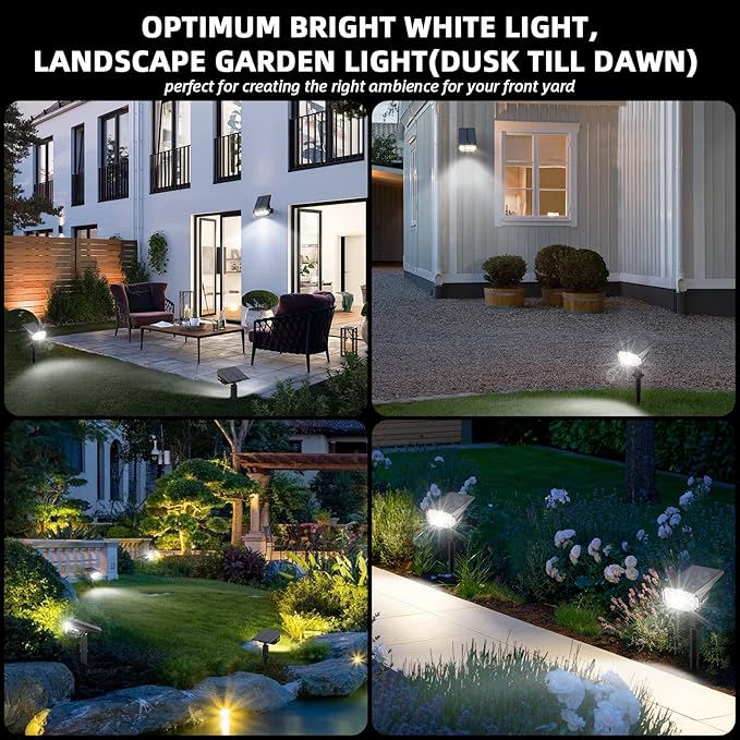 Solar Spot Lights Outdoor, 40 LEDs Solar Outdoor Waterproof Landscape Lights - Image 7