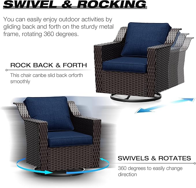 Joyside Wicker Patio Furniture Sets, 6 Pieces Upgraded Large Size Outdoor - Image 3