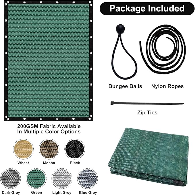 Artpuch 90% Sun Shade Cloth, 8 x 16 FT Pergola Shade Cover Canopy - Image 5