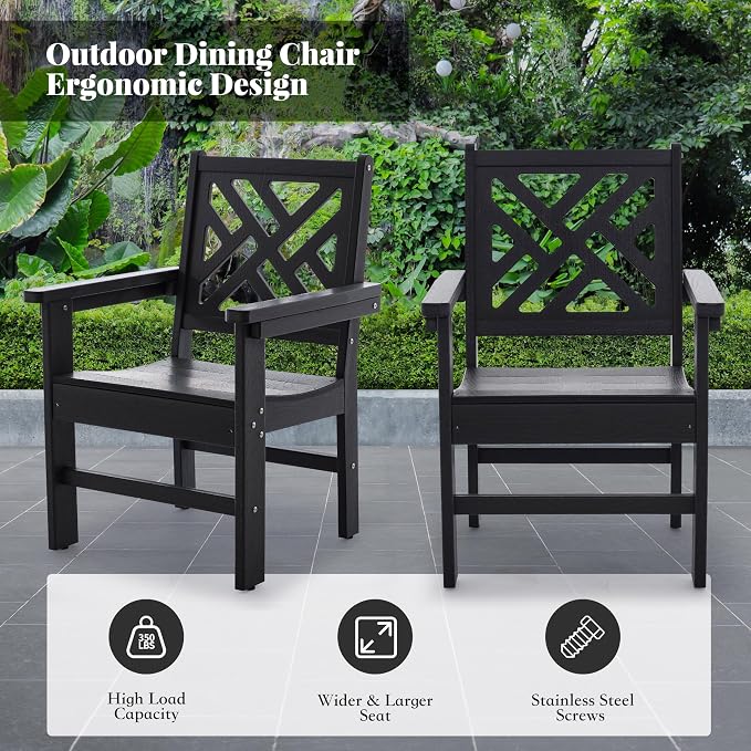 HDPE Outdoor Dining Set, 10-Piece Outdoor Table and Chairs Include 8 Dining - Image 5