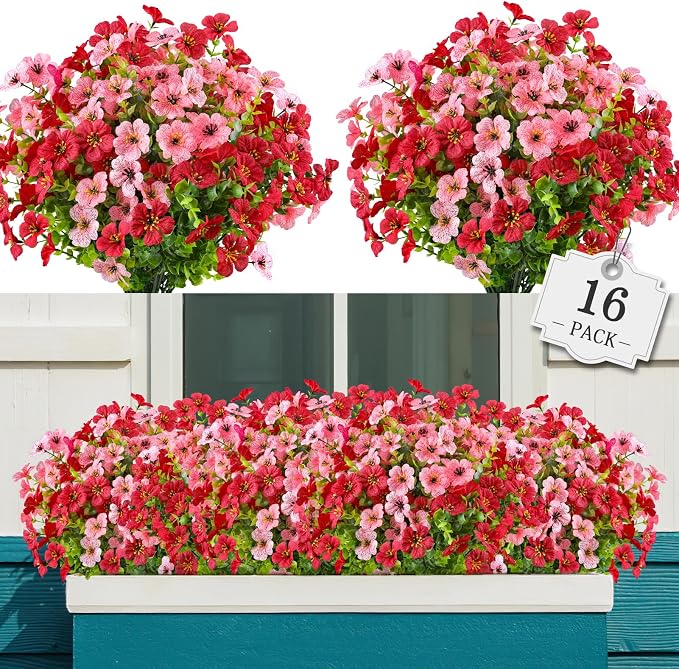 AGIRL 16 Bundles Artificial Flowers by AGIRL